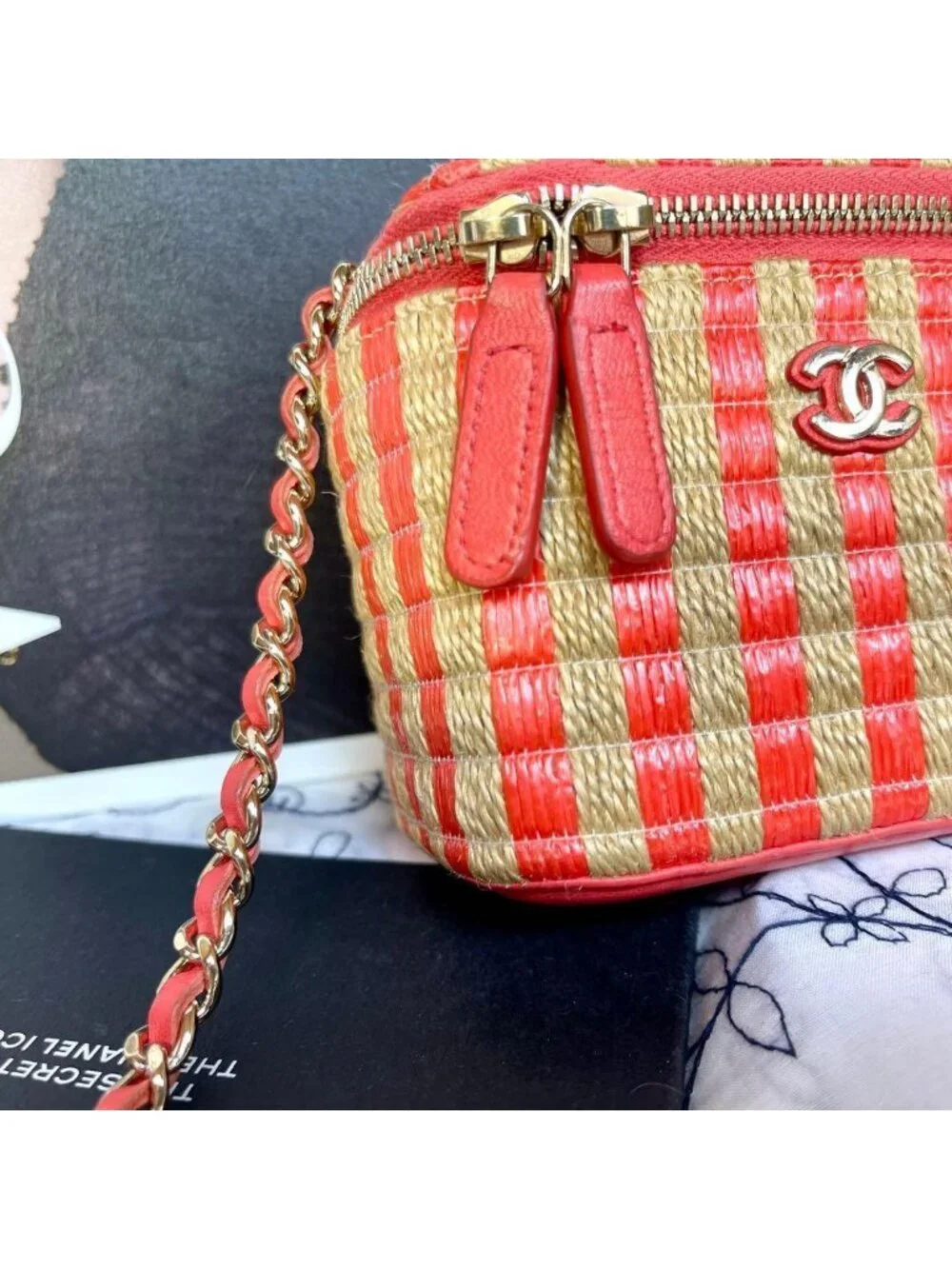 Chanel Chain Shoulder Vanity Basket Bicolor